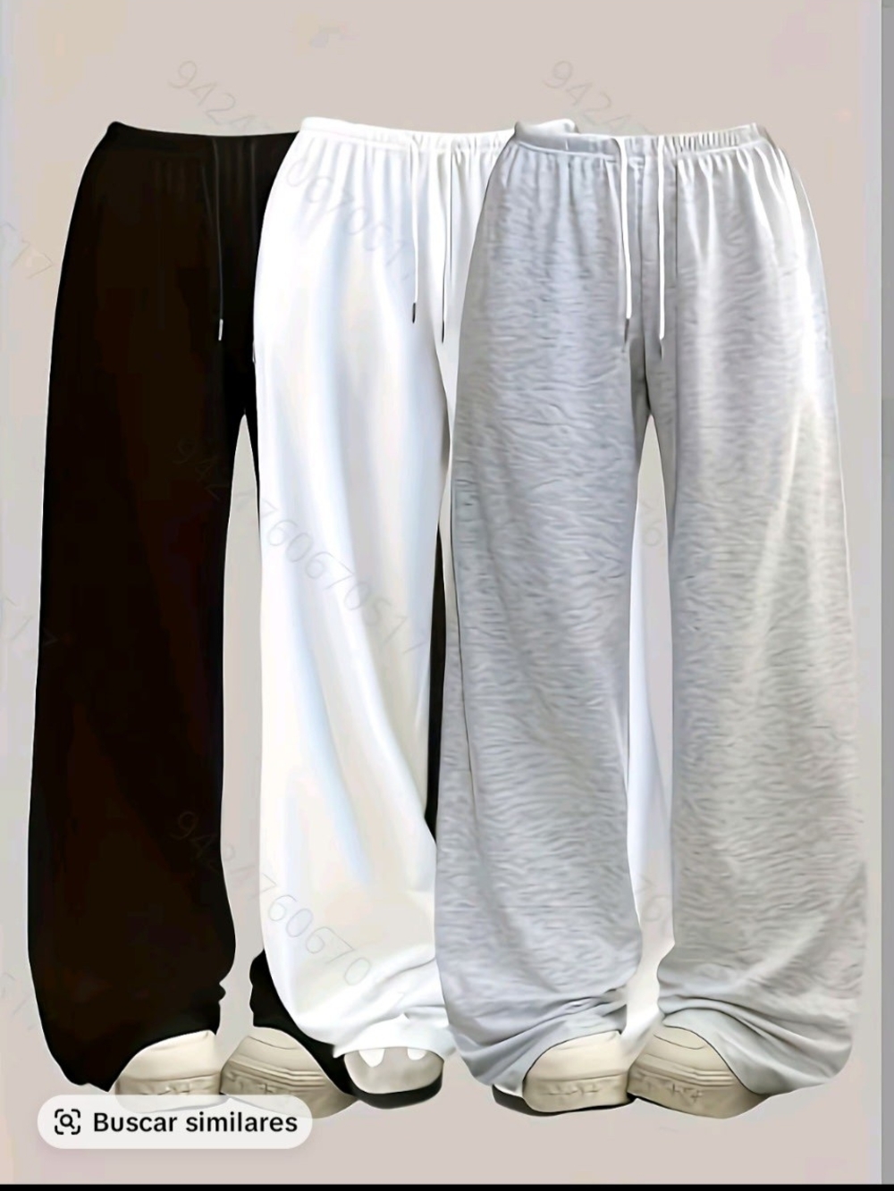 Women's Relaxed Fit Sweatpants - Black, White, Light Gray